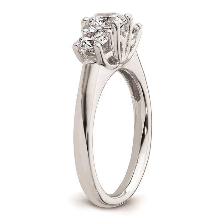 Buy Luxury 14K White Gold 3-Stone Engagement Ring Setting for 3/4 Carat-6
