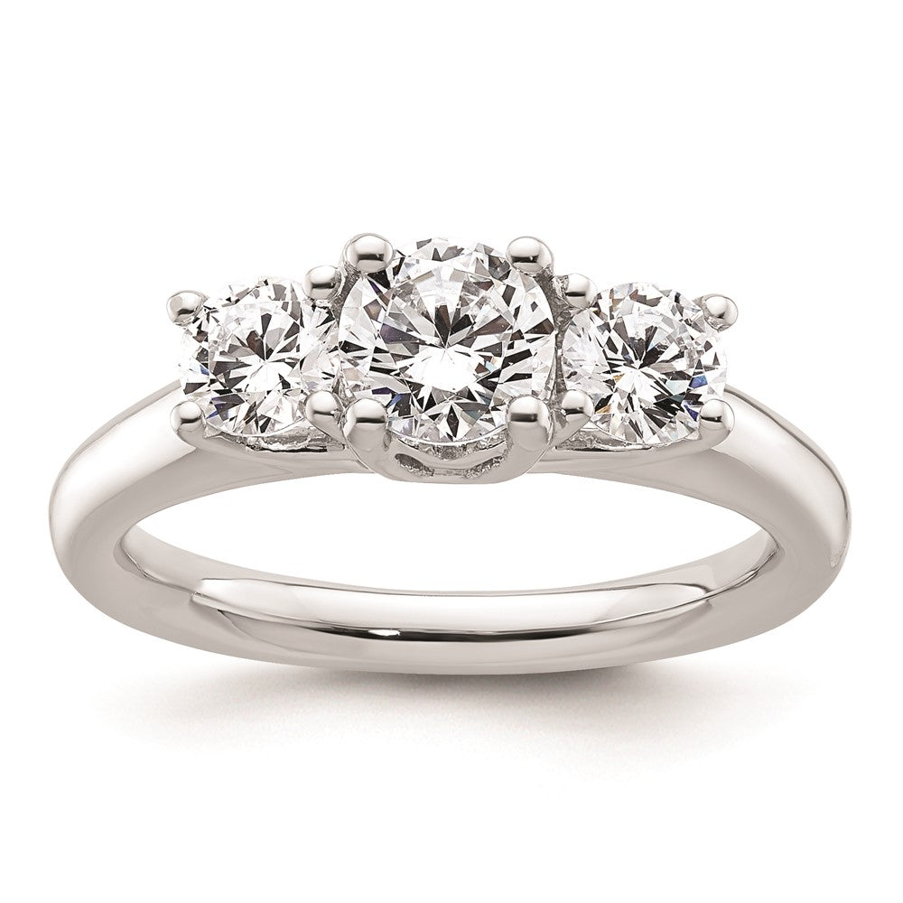 Buy Luxury 14K White Gold 3-Stone Engagement Ring Setting for 3/4 Carat