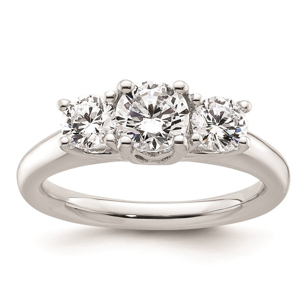 Buy Luxury 14K White Gold 3-Stone Engagement Ring Setting for 3/4 Carat
