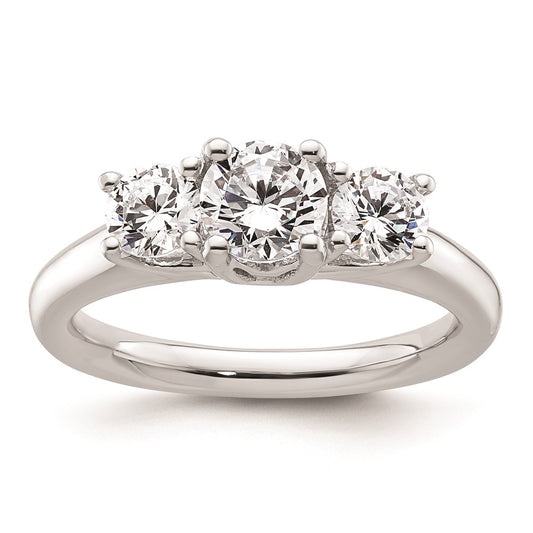 Buy Luxury 14K White Gold 3-Stone Engagement Ring Setting for 3/4 Carat