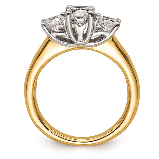 Buy Stylish 14K Two-Tone 3-Stone Engagement Ring Setting for 3/4 Carat
