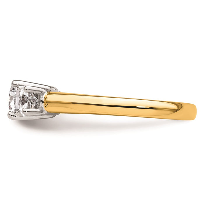 Buy Stylish 14K Two-Tone 3-Stone Engagement Ring Setting for 3/4 Carat-3