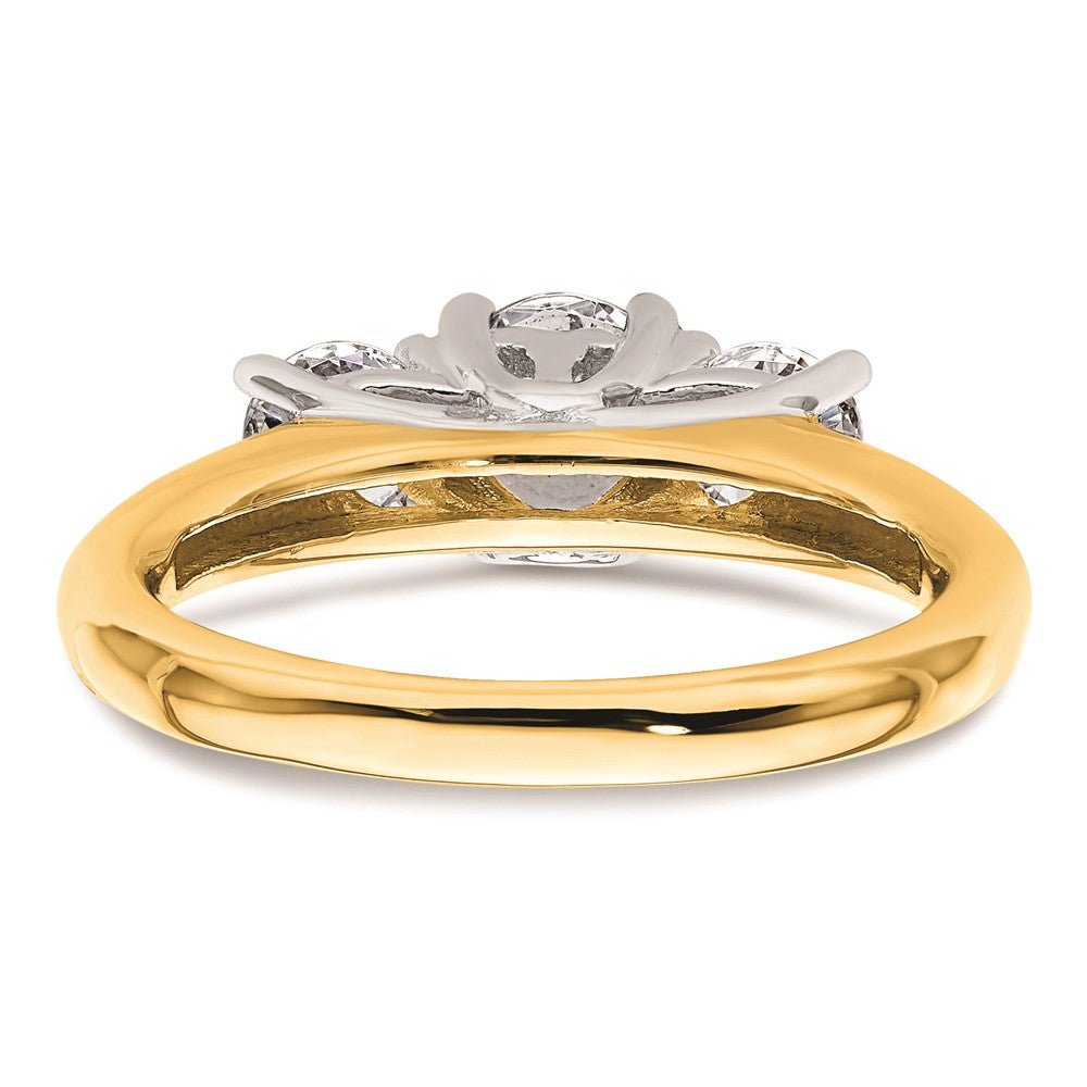 Buy Stylish 14K Two-Tone 3-Stone Engagement Ring Setting for 3/4 Carat