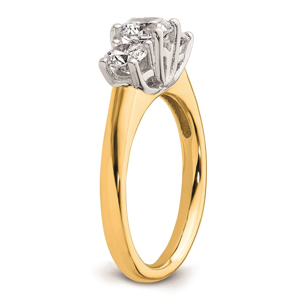 Buy Stylish 14K Two-Tone 3-Stone Engagement Ring Setting for 3/4 Carat