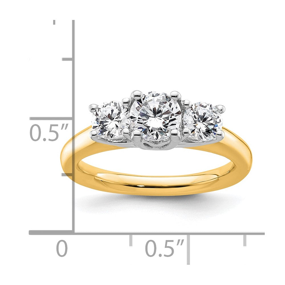 Buy Stylish 14K Two-Tone 3-Stone Engagement Ring Setting for 3/4 Carat
