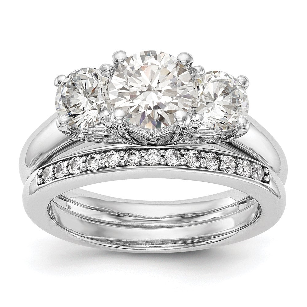 Buy Exclusive 14K White Gold 3-Stone Engagement Ring Setting - Affordable Luxury