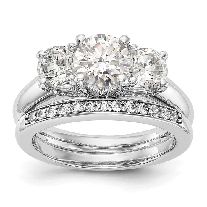 Buy Exclusive 14K White Gold 3-Stone Engagement Ring Setting - Affordable Luxury-7