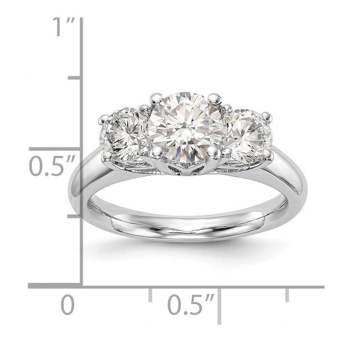 Buy Exclusive 14K White Gold 3-Stone Engagement Ring Setting - Affordable Luxury-8