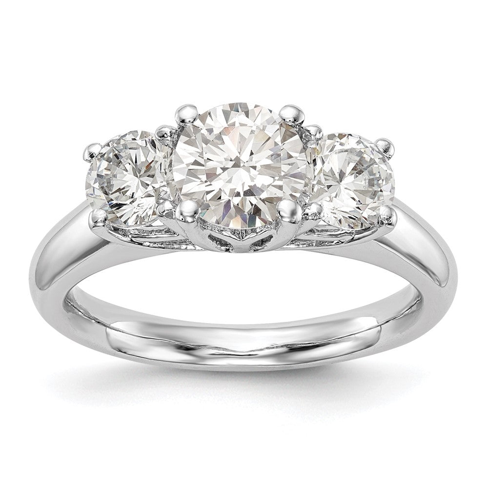 Buy Exclusive 14K White Gold 3-Stone Engagement Ring Setting - Affordable Luxury