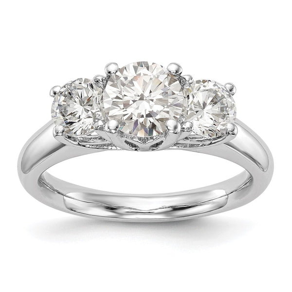 14K White Gold 3-Stone Engagement Ring Setting - Style GR1-1030767