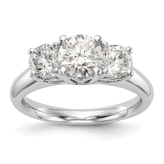 Buy Exclusive 14K White Gold 3-Stone Engagement Ring Setting - Affordable Luxury