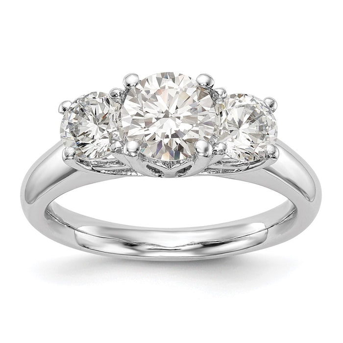Buy Exclusive 14K White Gold 3-Stone Engagement Ring Setting - Affordable Luxury-1