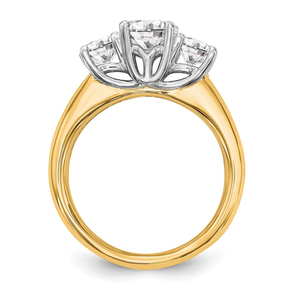 Buy Affordable 14K Two-Tone 3-Stone Engagement Ring Setting for 1 Carat