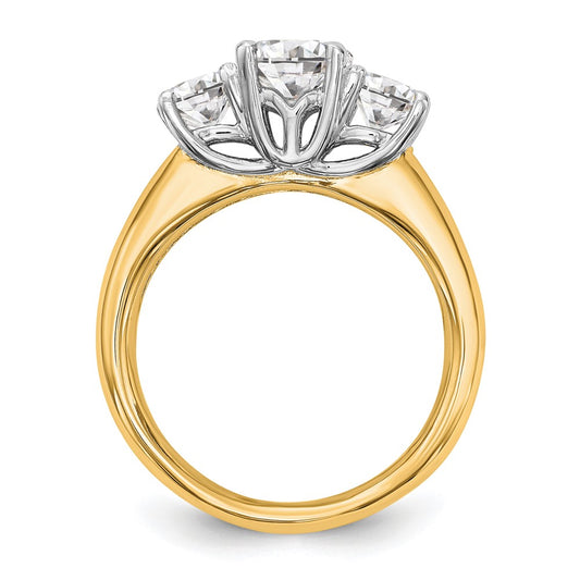 Buy Affordable 14K Two-Tone 3-Stone Engagement Ring Setting for 1 Carat