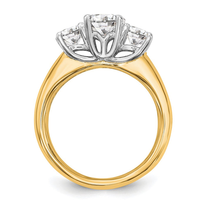 Buy Affordable 14K Two-Tone 3-Stone Engagement Ring Setting for 1 Carat-2