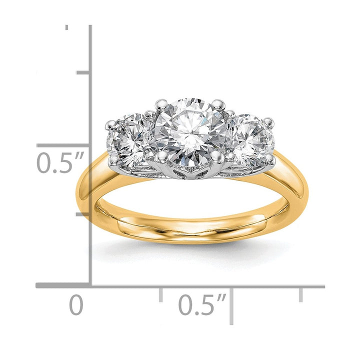 Buy Affordable 14K Two-Tone 3-Stone Engagement Ring Setting for 1 Carat-3