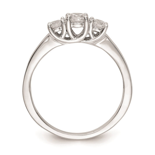 Buy 14K White Gold 3-Stone Engagement Ring Setting - Affordable Luxury Design