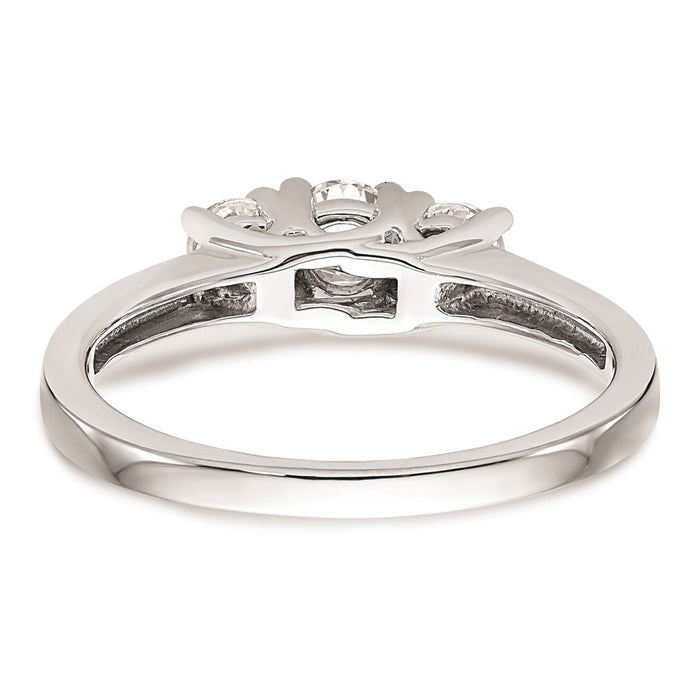 Buy 14K White Gold 3-Stone Engagement Ring Setting - Affordable Luxury Design-5