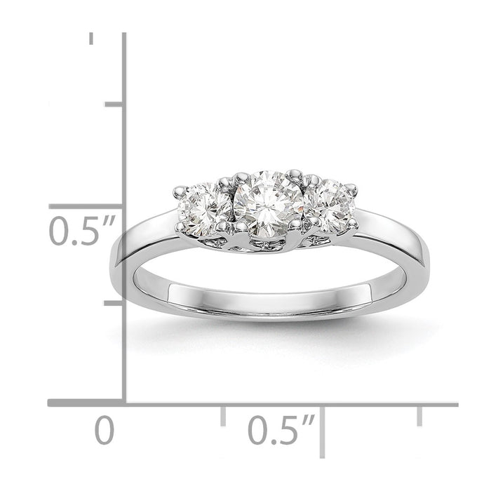 Buy 14K White Gold 3-Stone Engagement Ring Setting - Affordable Luxury Design-7