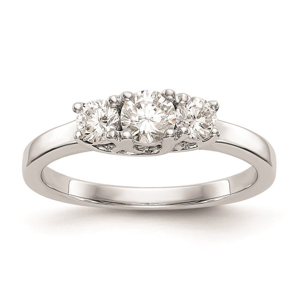 14K White Gold 3-Stone Engagement Ring Setting - Style GR1-1030876