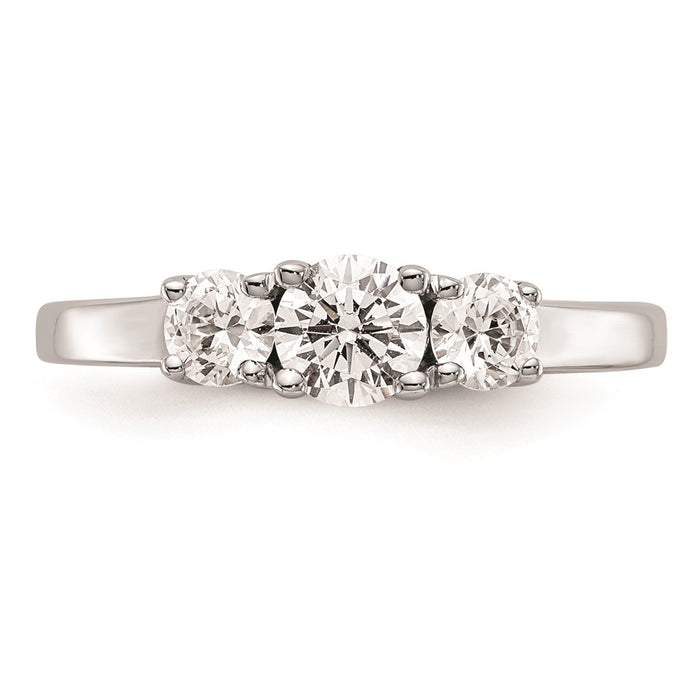 Buy Stylish 14K White Gold 3-Stone Engagement Ring Setting - 3/8 Carat-4