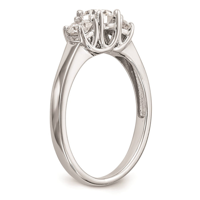 Buy Stylish 14K White Gold 3-Stone Engagement Ring Setting - 3/8 Carat-6