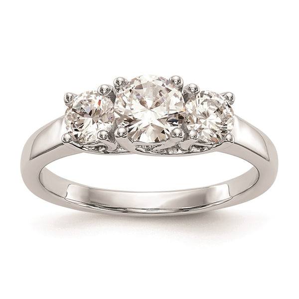 14K White Gold 3-Stone Engagement Ring Setting - Style GR1-1023017