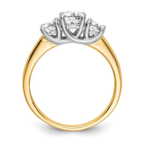 14K Two-Tone Engagement Ring Setting for 1/2 Carat Gemstones