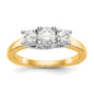 High-Quality 14K White Gold 3-Stone Engagement Ring Setting, 1/2 Carat Value-1