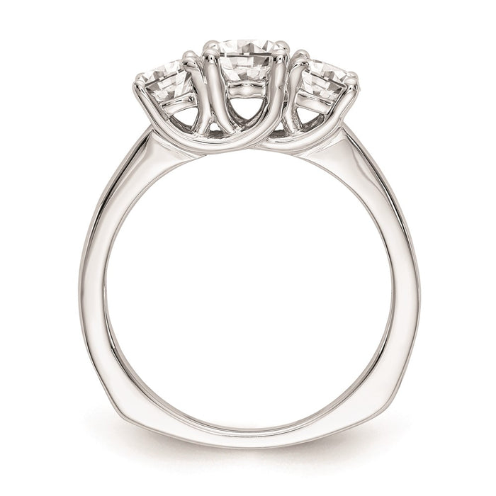 Buy Exclusive 14K White Gold 3-Stone Engagement Ring Setting - Stylish Value!-2