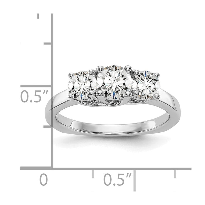 Buy Exclusive 14K White Gold 3-Stone Engagement Ring Setting - Stylish Value!-7