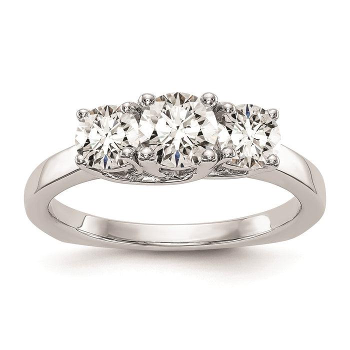 Buy Exclusive 14K White Gold 3-Stone Engagement Ring Setting - Stylish Value!-1
