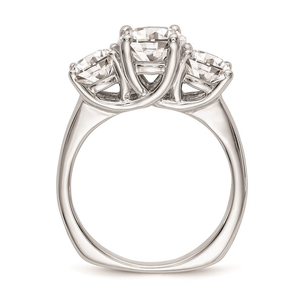 14K White Gold 3-Stone Engagement Ring Setting, 1 Carat