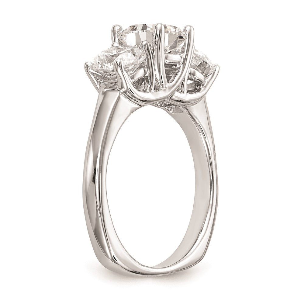 Buy Stylish 14K White Gold 3-Stone Engagement Ring Setting, 1 Carat