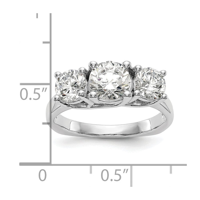 Buy Stylish 14K White Gold 3-Stone Engagement Ring Setting, 1 Carat-7