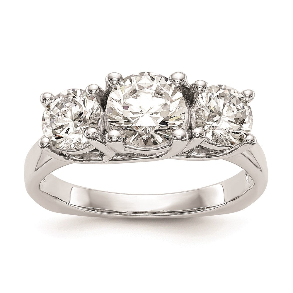 Buy Stylish 14K White Gold 3-Stone Engagement Ring Setting, 1 Carat