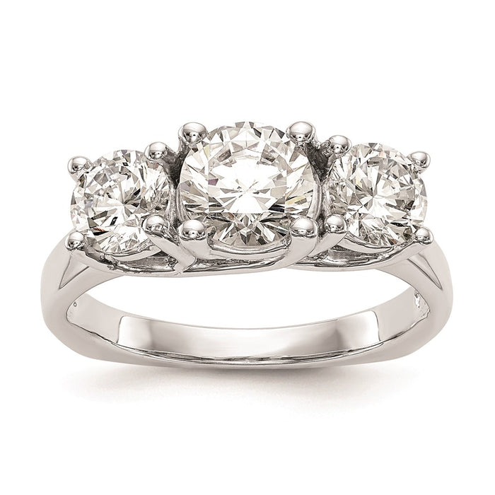 Buy Stylish 14K White Gold 3-Stone Engagement Ring Setting, 1 Carat-1