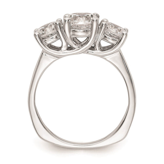High-Quality 14K White Gold 3-Stone Engagement Ring Setting | Stylish Value!