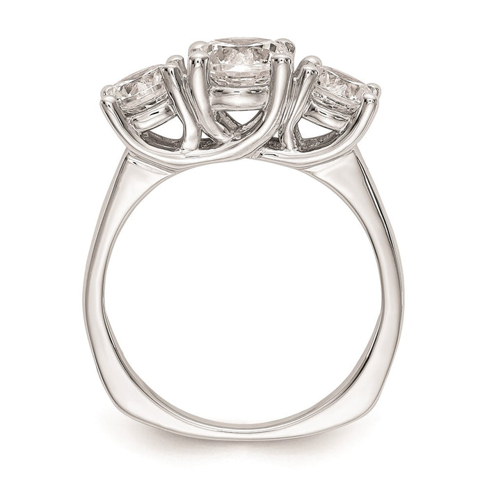 High-Quality 14K White Gold 3-Stone Engagement Ring Setting | Stylish Value!-2