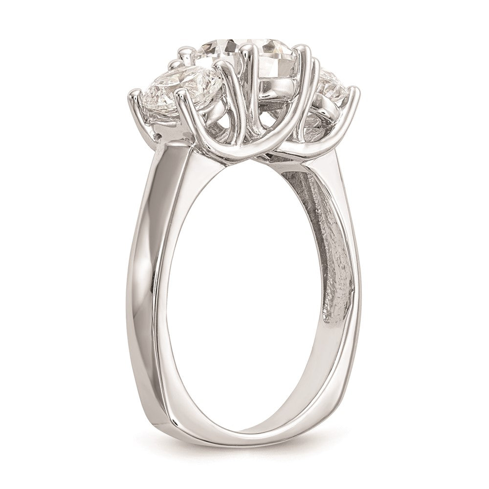 High-Quality 14K White Gold 3-Stone Engagement Ring Setting | Stylish Value!