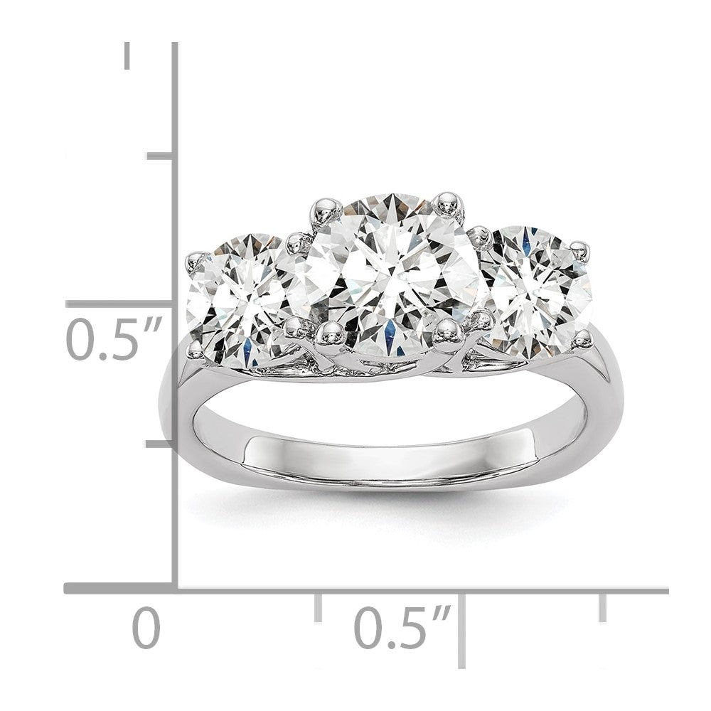 High-Quality 14K White Gold 3-Stone Engagement Ring Setting | Stylish Value!