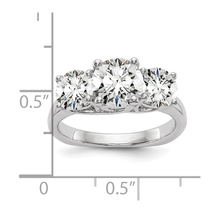 High-Quality 14K White Gold 3-Stone Engagement Ring Setting | Stylish Value!-7