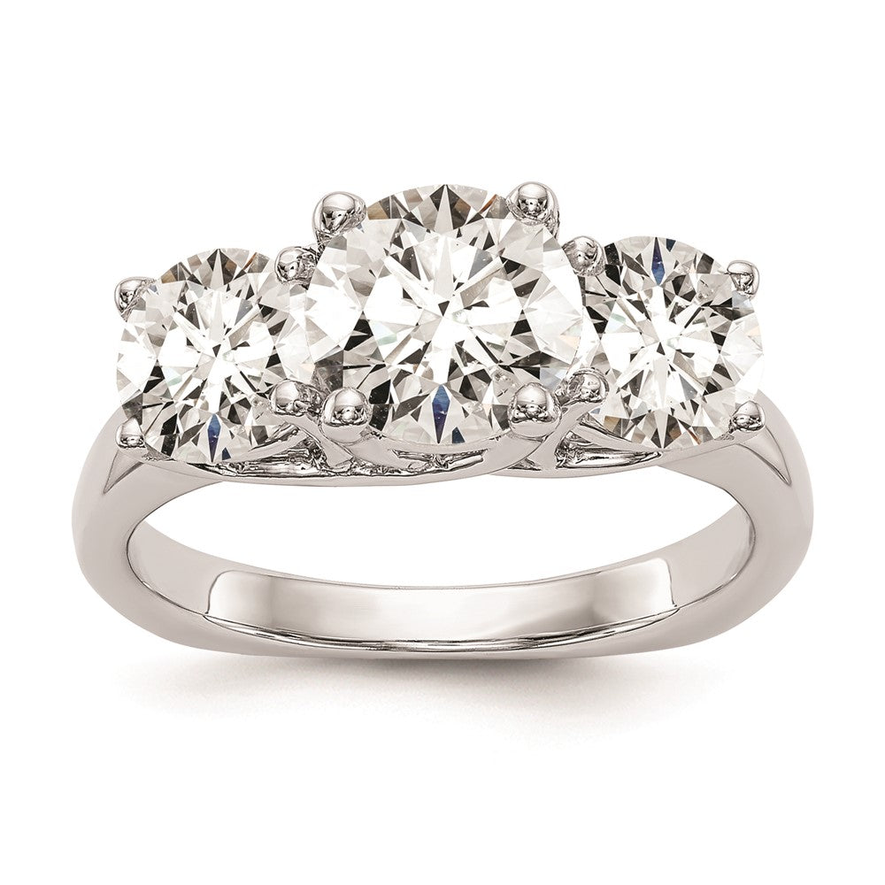 High-Quality 14K White Gold 3-Stone Engagement Ring Setting | Stylish Value!