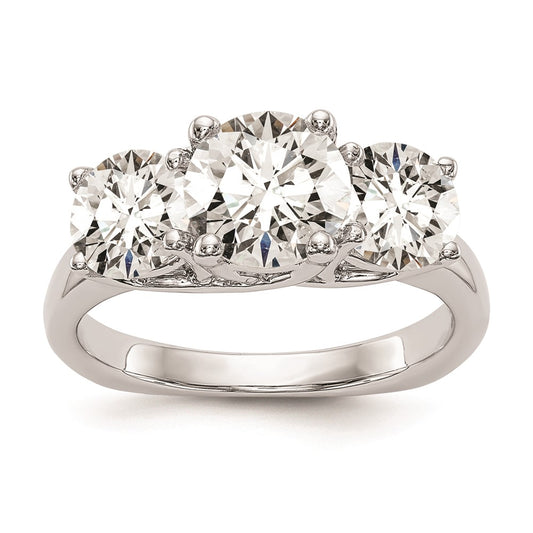 High-Quality 14K White Gold 3-Stone Engagement Ring Setting | Stylish Value!