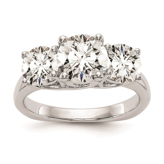 High-Quality 14K White Gold 3-Stone Engagement Ring Setting | Stylish Value!-1
