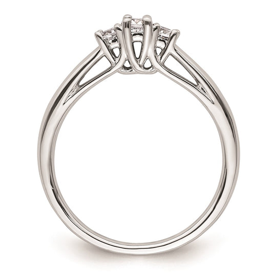 Buy Exclusive 14K White Gold 3-Stone Engagement Ring Setting, 1/8 Carat Value