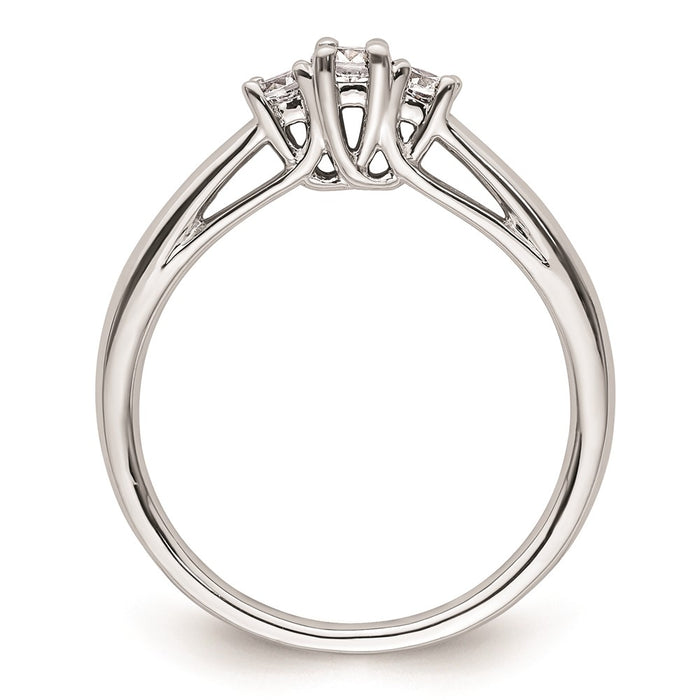 Buy Exclusive 14K White Gold 3-Stone Engagement Ring Setting, 1/8 Carat Value-2