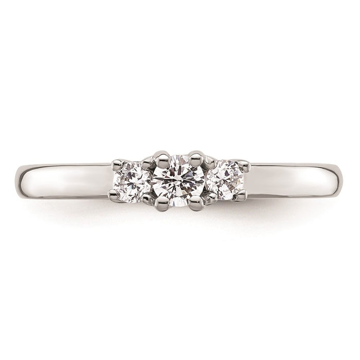 Buy Exclusive 14K White Gold 3-Stone Engagement Ring Setting, 1/8 Carat Value-4