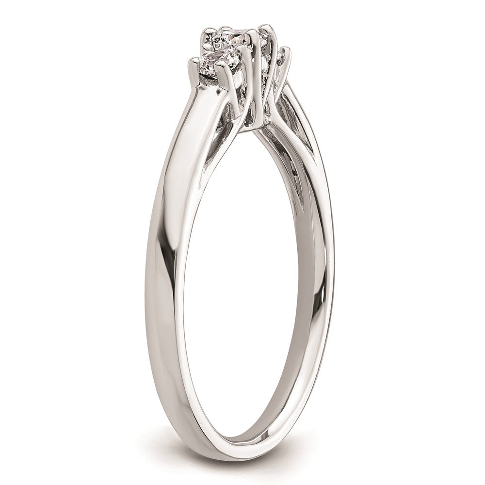 Buy Exclusive 14K White Gold 3-Stone Engagement Ring Setting, 1/8 Carat Value