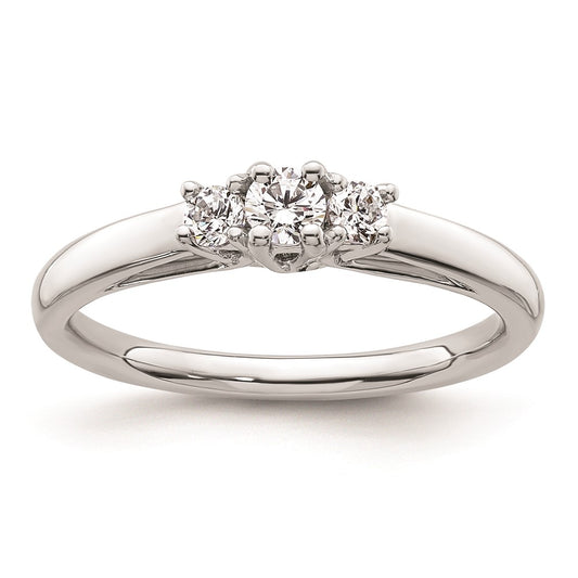 Buy Exclusive 14K White Gold 3-Stone Engagement Ring Setting, 1/8 Carat Value